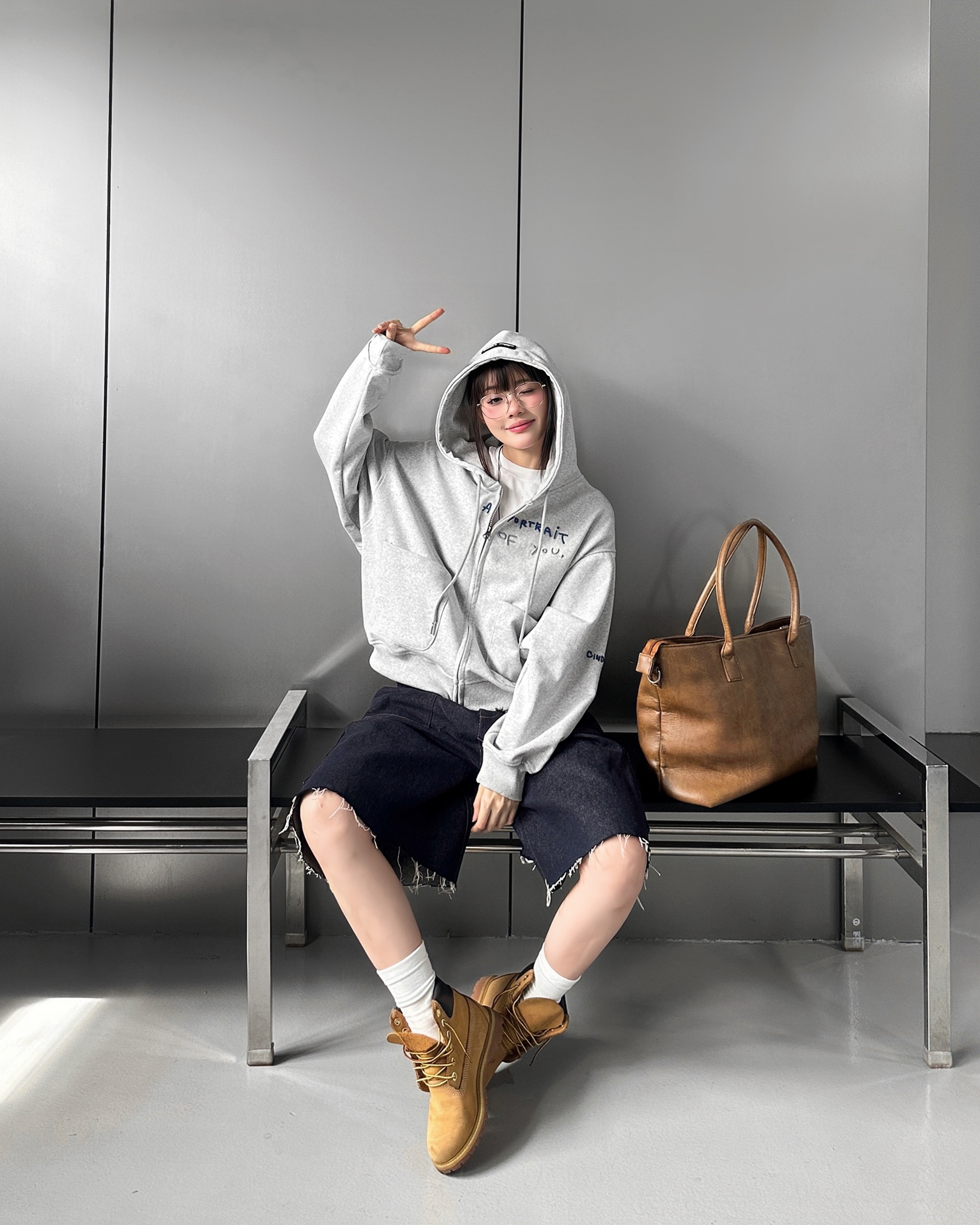 Portrait - Hoodie Zip Boxy